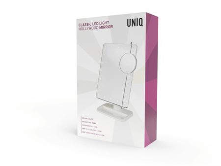 UNIQ Hollywood Makeup Mirror with light, White - LED Mirror 10X - | Fashiongirl