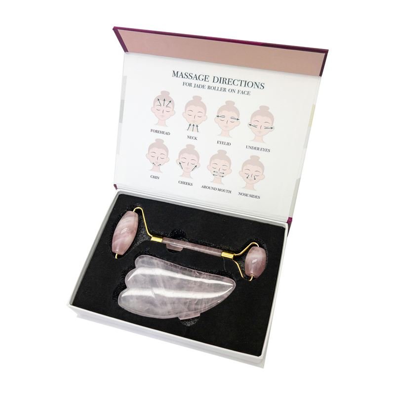 UNIQ Jade Roller Rose Quartz + Guasha Stone | for the face - | Fashiongirl