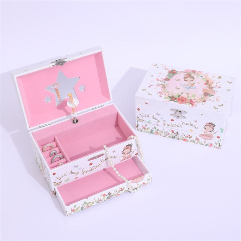 UNIQ Kids Jewellery Box with Music Ballerina - White - Jewelry Box