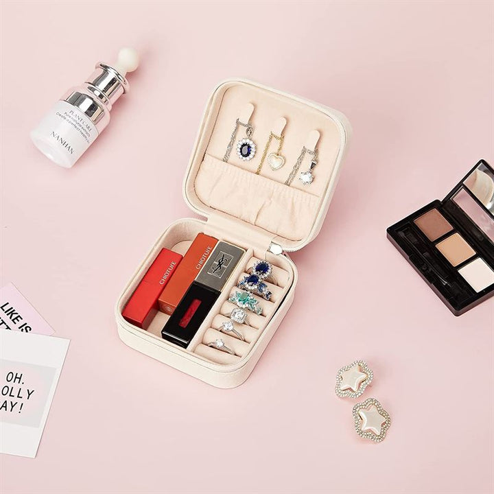 UNIQ Leatherette jewellery box for earrings - White Square - white - Jewelry Box