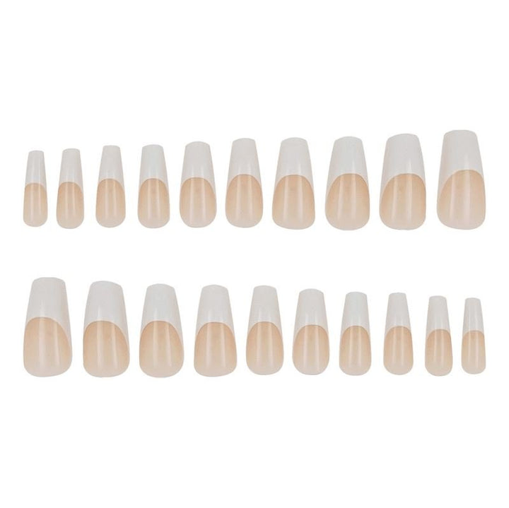 UNIQ Press On Nails with Glue - French Tips - | Fashiongirl