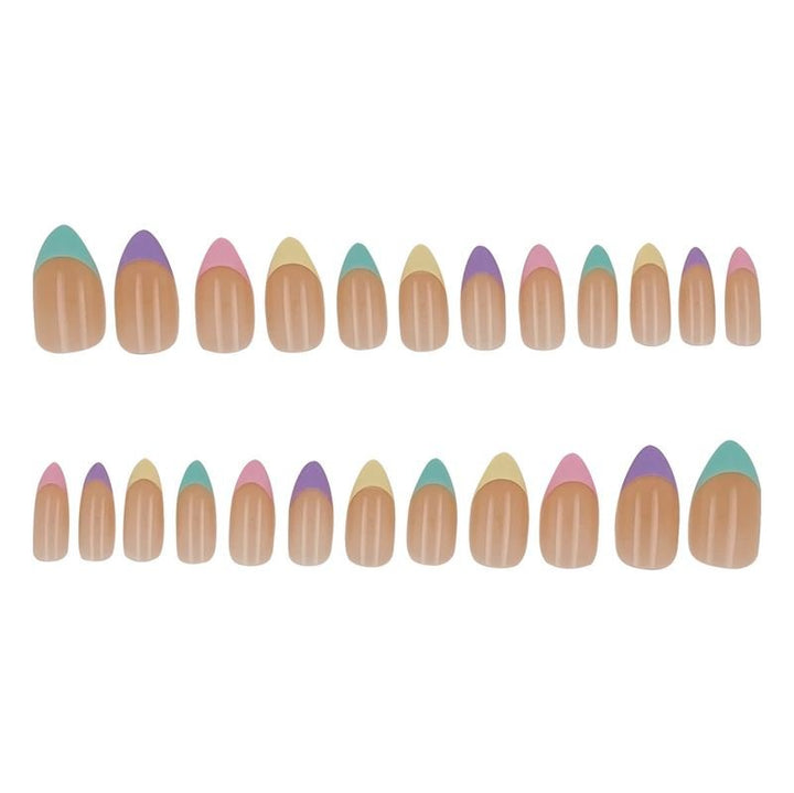 UNIQ Press On Nails with Glue - Pastel French - | Fashiongirl