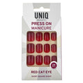 UNIQ Press On Nails met lijm - Red Cat Eye - | Fashiongirl