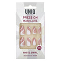 UNIQ Press On Nails met lijm - White Swirl - | Fashiongirl