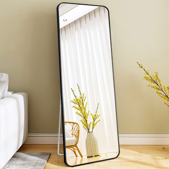 UNIQ Replica Aluminium/Glass Wall/Floor Mirror, 80x180 cm - Black - | Fashiongirl