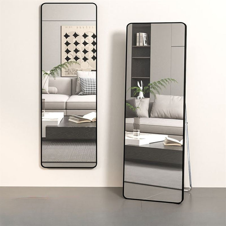 UNIQ Replica Aluminium/Glass Wall/Floor Mirror, 80x180 cm - Black - | Fashiongirl