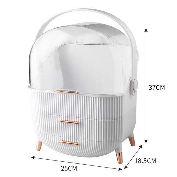 UNIQ Retro Makeup Box Organiser - White - Organiser