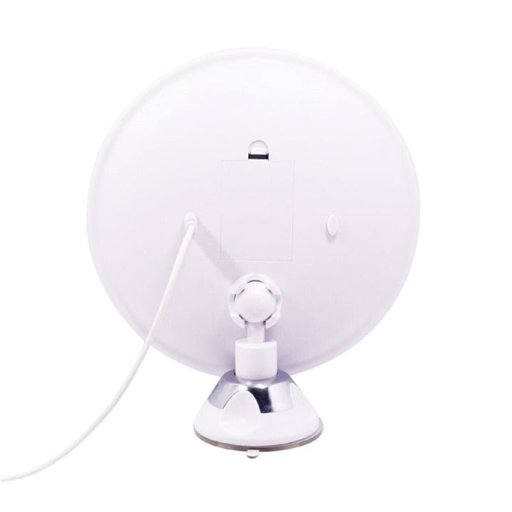 UNIQ Round Mirror with LED Light and Suction Cup x10 Magnifying Mirror - White - | Fashiongirl