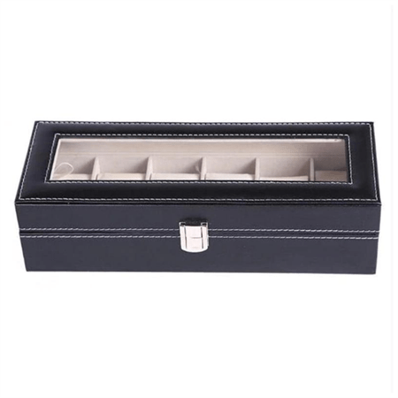 UNIQ Horlogedoos / Lederen horlogedoos voor 6 horloges - unisex - | Fashiongirl
