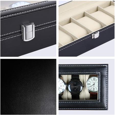 UNIQ Horlogedoos / Lederen horlogedoos voor 6 horloges - unisex - | Fashiongirl