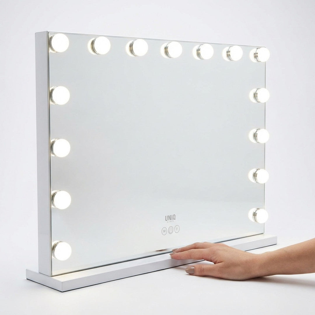 UNIQ XL Luxury Hollywood Makeup Mirror with 15 LED Lights & Touch Control - Mirror - UNIQ